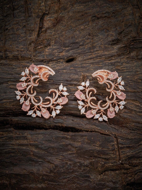 

Kushal's Fashion Jewellery Pink Floral Studs Earrings