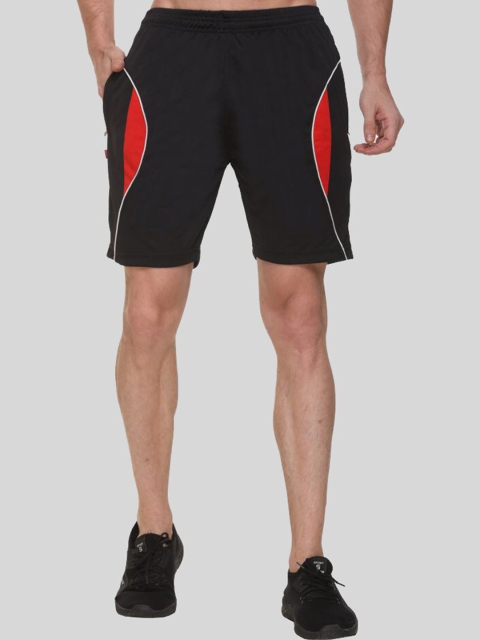 

JOLLY'S Men Black Colourblocked Striped Outdoor Sports Shorts