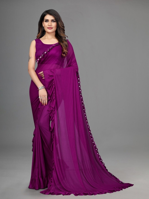 

APNISHA Purple Saree