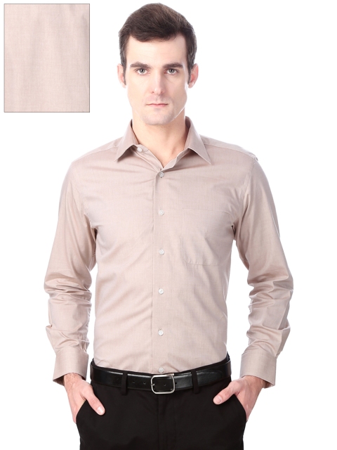 

Peter England Men Khaki Classic Fit Solid Formal Shirt