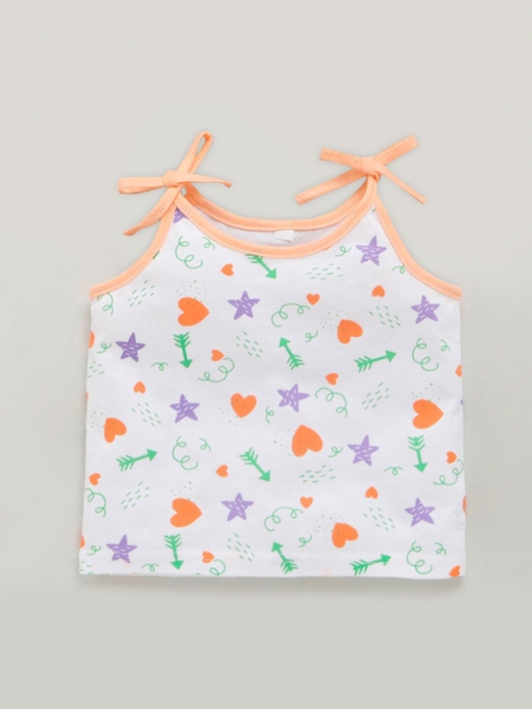 

Hopscotch Kids Orange Printed Applique T-shirt