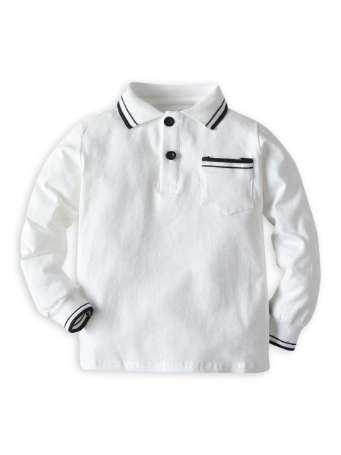 

Hopscotch Boys White Mandarin Collar T-shirt