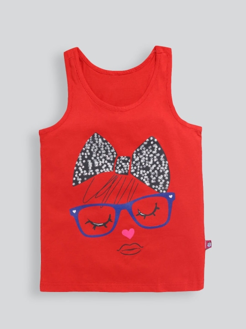 

Hopscotch Girls Red Printed T-shirt