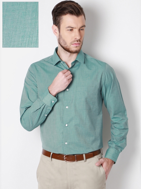 

Peter England Men Green Slim Fit Solid Formal Shirt