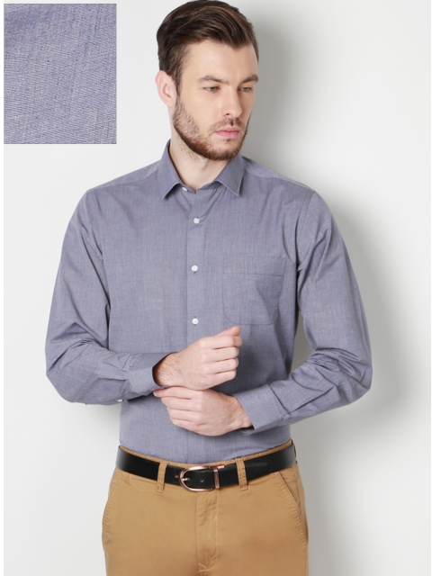 

Peter England Men Grey Slim Fit Solid Formal Shirt