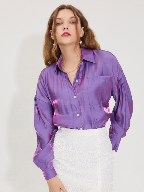 

URBANIC Purple Shirt Style Top