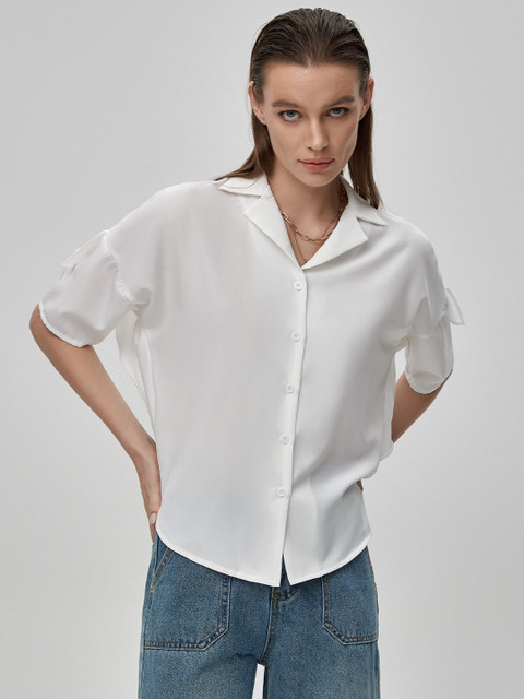 

URBANIC White & wind chime Shirt Style Top