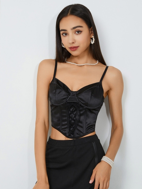 

URBANIC Black Bralette Crop Top