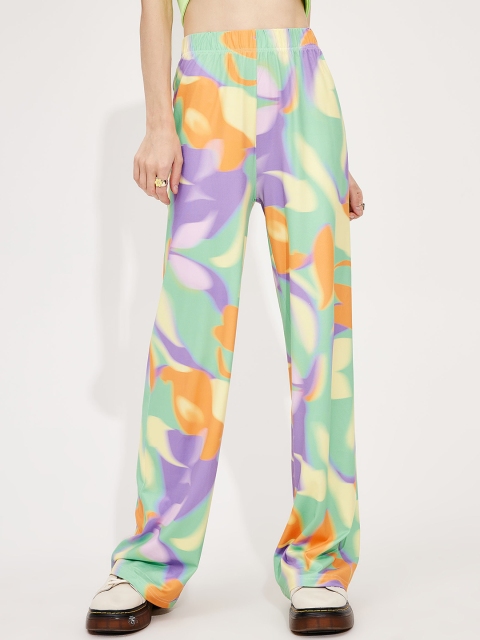 

URBANIC Women Multicoloured Printed Trousers, Multi