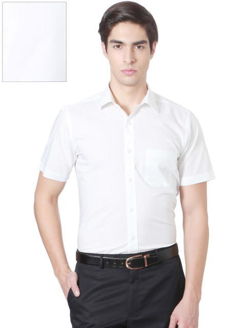 

Peter England Men White Nuvo Regular Fit Solid Formal Shirt