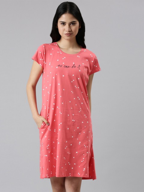 

GOLDSTROMS Peach-Coloured Printed Nightdress