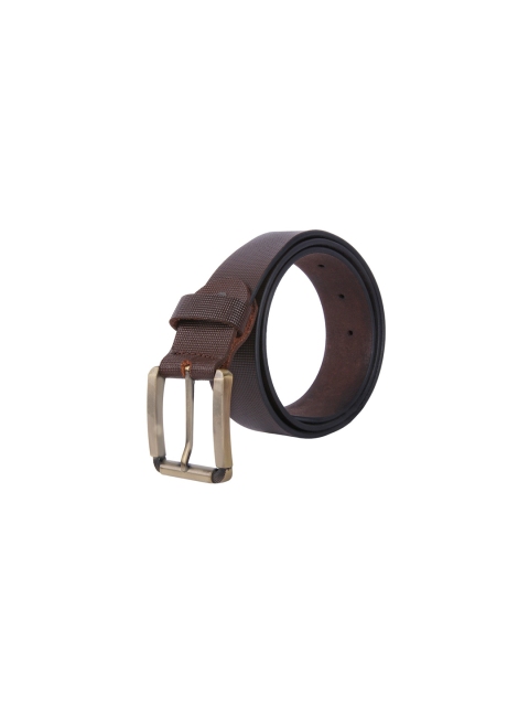 

Creature Men Brown Textured Print Genuine Leather Belts