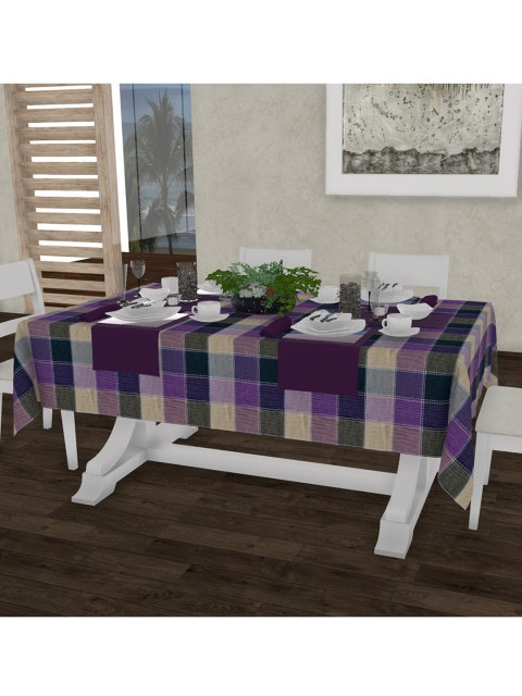 

Lushomes Purple Solid Pure Cotton 6-Seater Table Cover