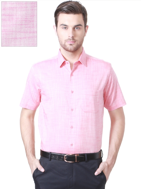 

Peter England Men Red Nuvo Regular Fit Solid Formal Shirt