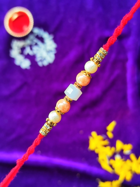 

CRAYTON Men White Crystal Rakhi, Multi
