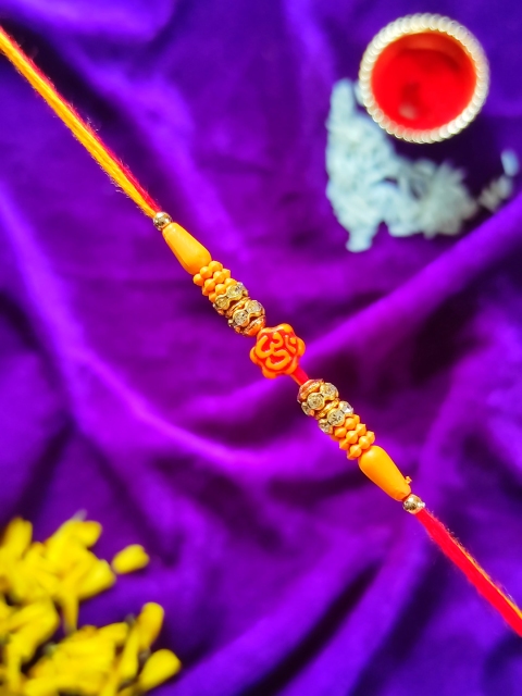 

CRAYTON Men Orange & Yellow Om Rakhi, Multi