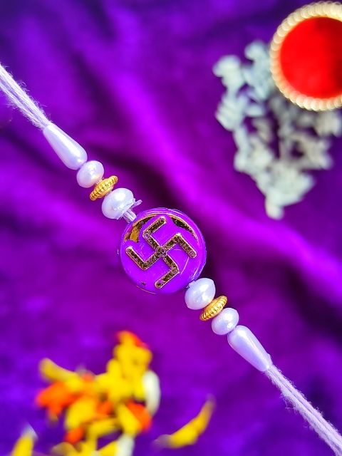 

CRAYTON Men Purple Swastik Om Rakhi, Multi