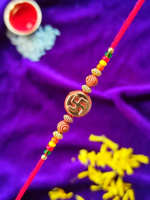 

CRAYTON Men Multi-Colored Swastik Tie-Up Rakhi