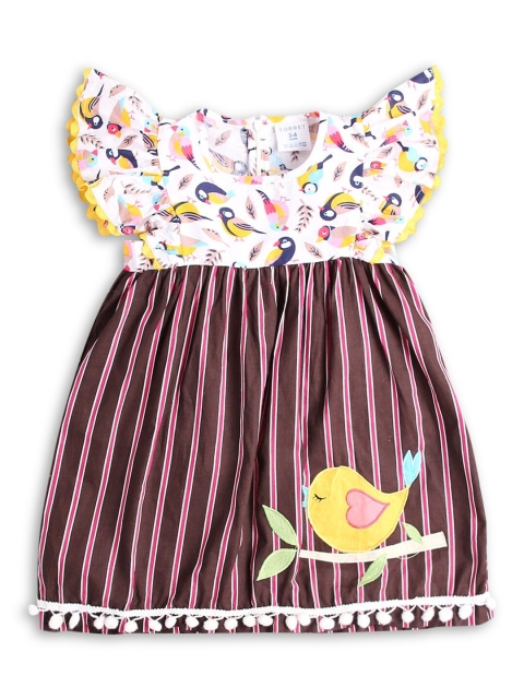 

Hopscotch Multicoloured Striped A-Line Dress, Multi