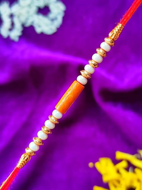 

CRAYTON Men Multi-Colored Moti Tie-Up Rakhi