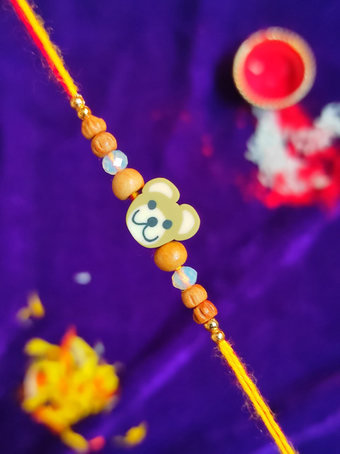 

CRAYTON Men Yellow & Orange Teddy Bear Rakhi