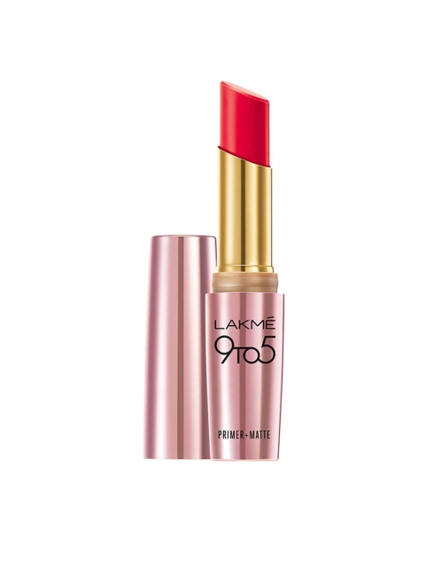 

Lakme 9to5 Primer+Matte Lipstick Crimson Cue MR19 3.6 g, Pink