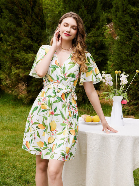 

URBANIC White Tropical Dress