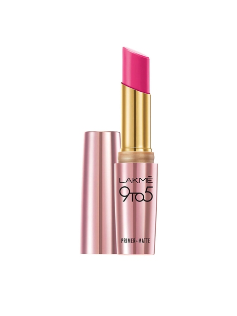 

Lakme 9to5 Primer+Matte Lipstick Fuchsia File MP21 3.6 g, Pink