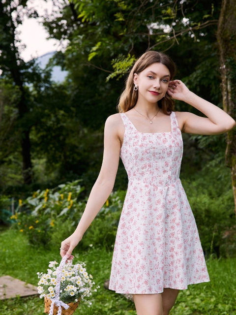 

URBANIC Pink Floral Dress