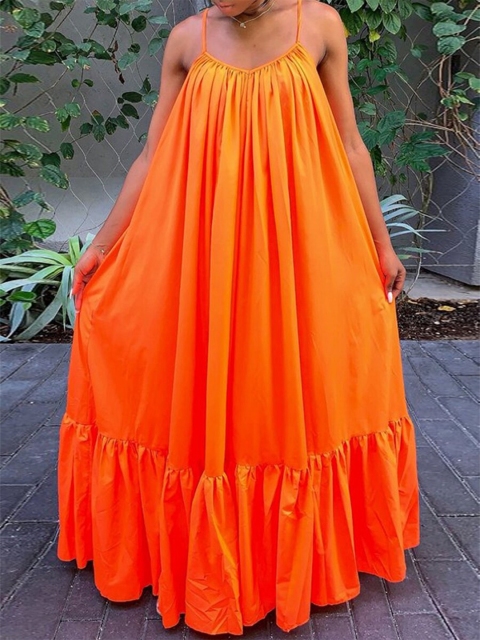 

URBANIC Orange Maxi Dress