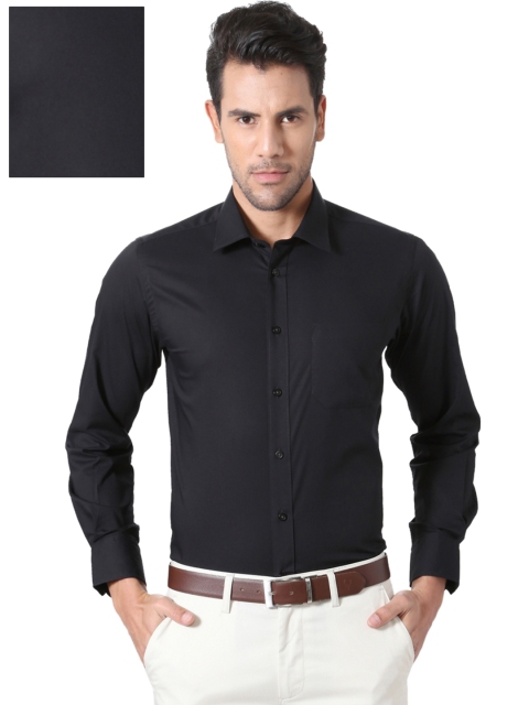 

Peter England Men Black Slim Fit Solid Formal Shirt