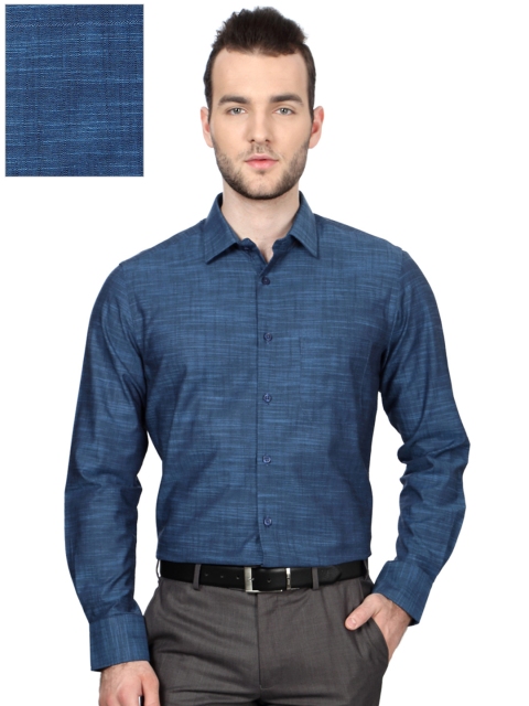 

Peter England Men Blue Nuvo Regular Fit Solid Formal Shirt