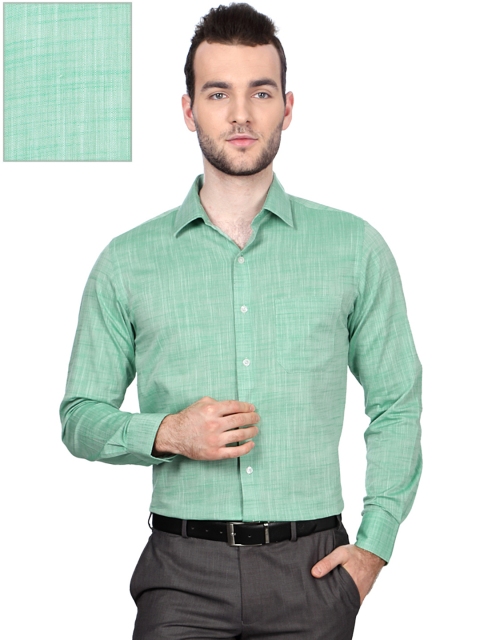 

Peter England Men Green Slim Fit Solid Formal Shirt