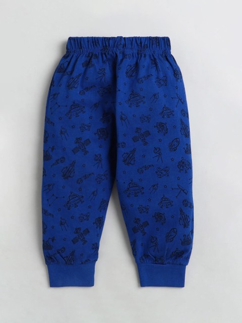 

Hopscotch Boys Black & Blue Printed Joggers