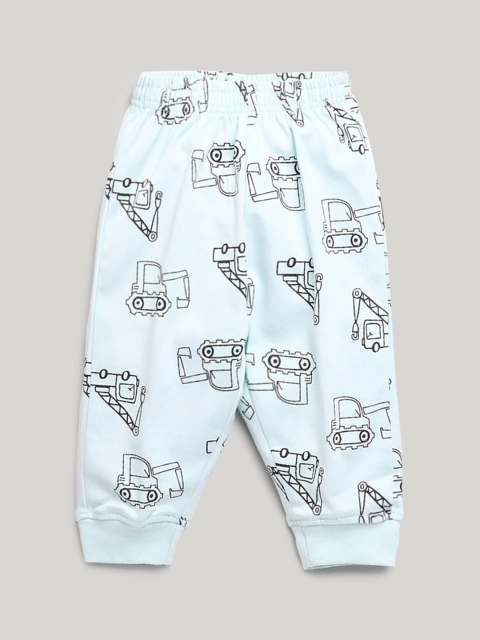 

Hopscotch Infant Boys Blue & Black Printed Joggers