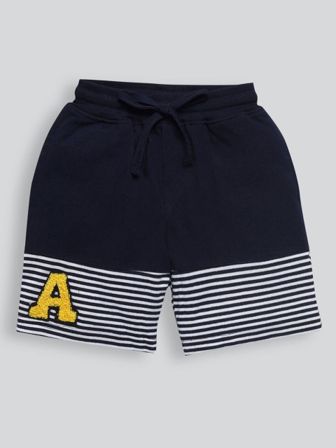 

Hopscotch Boys Navy Blue Striped Shorts