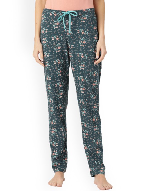

Kanvin Women Teal Green Printed Lounge Pants