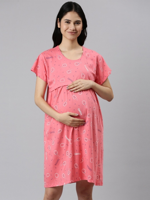 

GOLDSTROMS Pink Floral Maternity Empire Dress