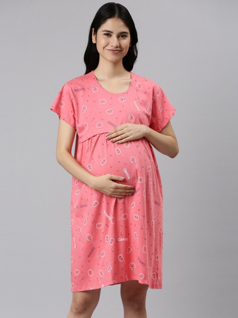 

GOLDSTROMS Pink Floral Maternity Empire Dress