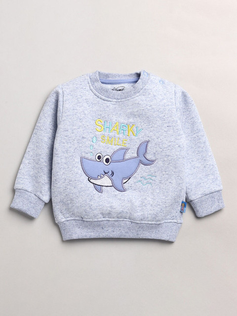 

Hopscotch Boys Blue Printed Sweatshirt