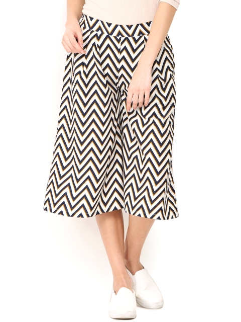 

Trend Arrest Women Black & White Chevron Print Culottes