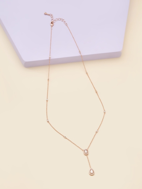 

Kushal's Fashion Jewellery Rose Gold & White Rose Gold-Plated Necklace