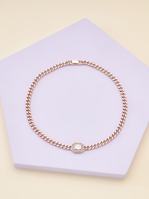 

Kushal's Fashion Jewellery Rose Gold & White Rose Gold-Plated Necklace