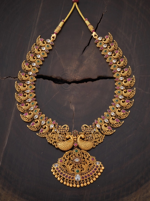 

Kushal's Fashion Jewellery Gold-Toned & Red Silver Gold-Plated Necklace