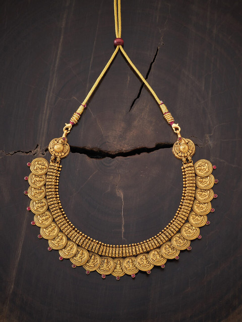 

Kushal's Fashion Jewellery Gold-Toned & Red Silver Gold-Plated Necklace