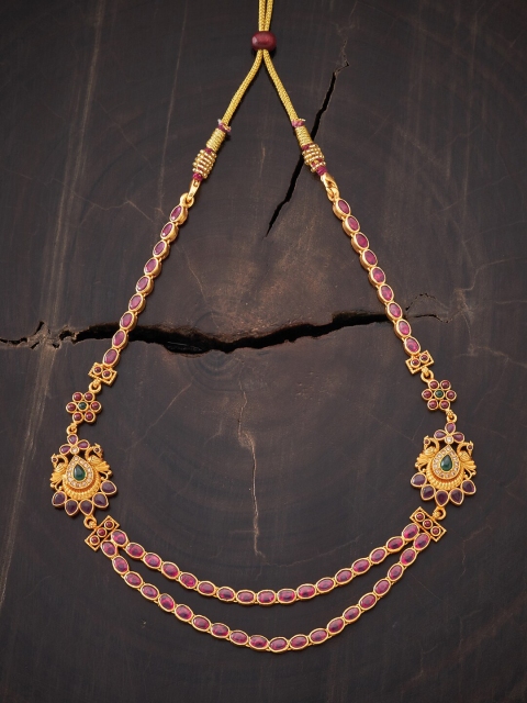 

Kushal's Fashion Jewellery Gold-Toned & Red Silver Silver-Plated Necklace