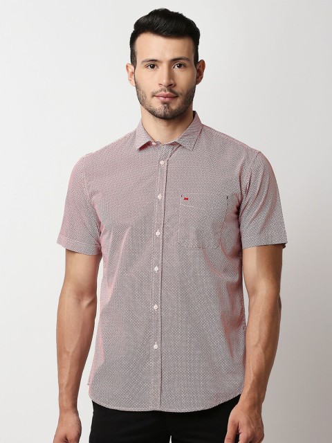 

Basics Men Red Slim Fit Casual Shirt