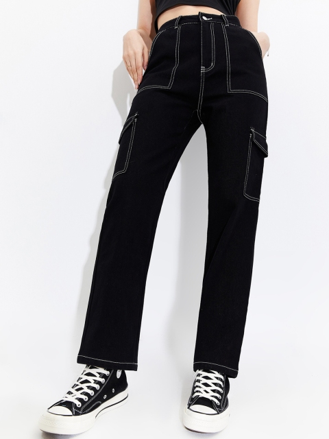 

URBANIC Women Black Low Distress Jeans