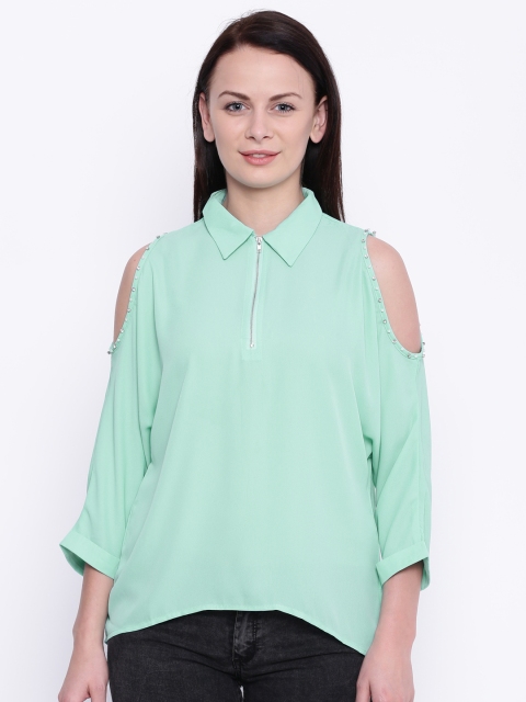 

Deal Jeans Women Green Solid Shirt Style Top