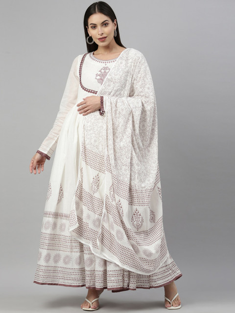

Neerus Women Lavender Printed Flared Sleeves Anarkali Kurta